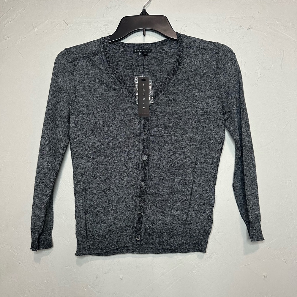 NWT Theory Gray Charcoal Cardigan Sweater